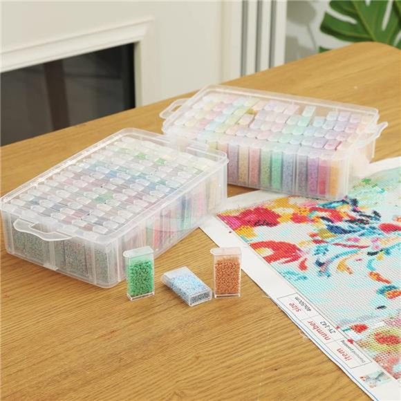 2-Tier Diamond Painting Storage Containers Portable Bead Organizer and Storage - Picture 7 of 7